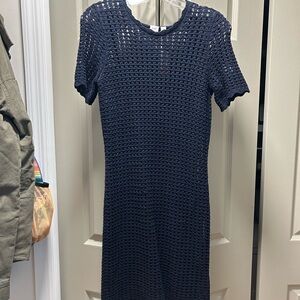 GAP Navy Blue Long Crochet Dress